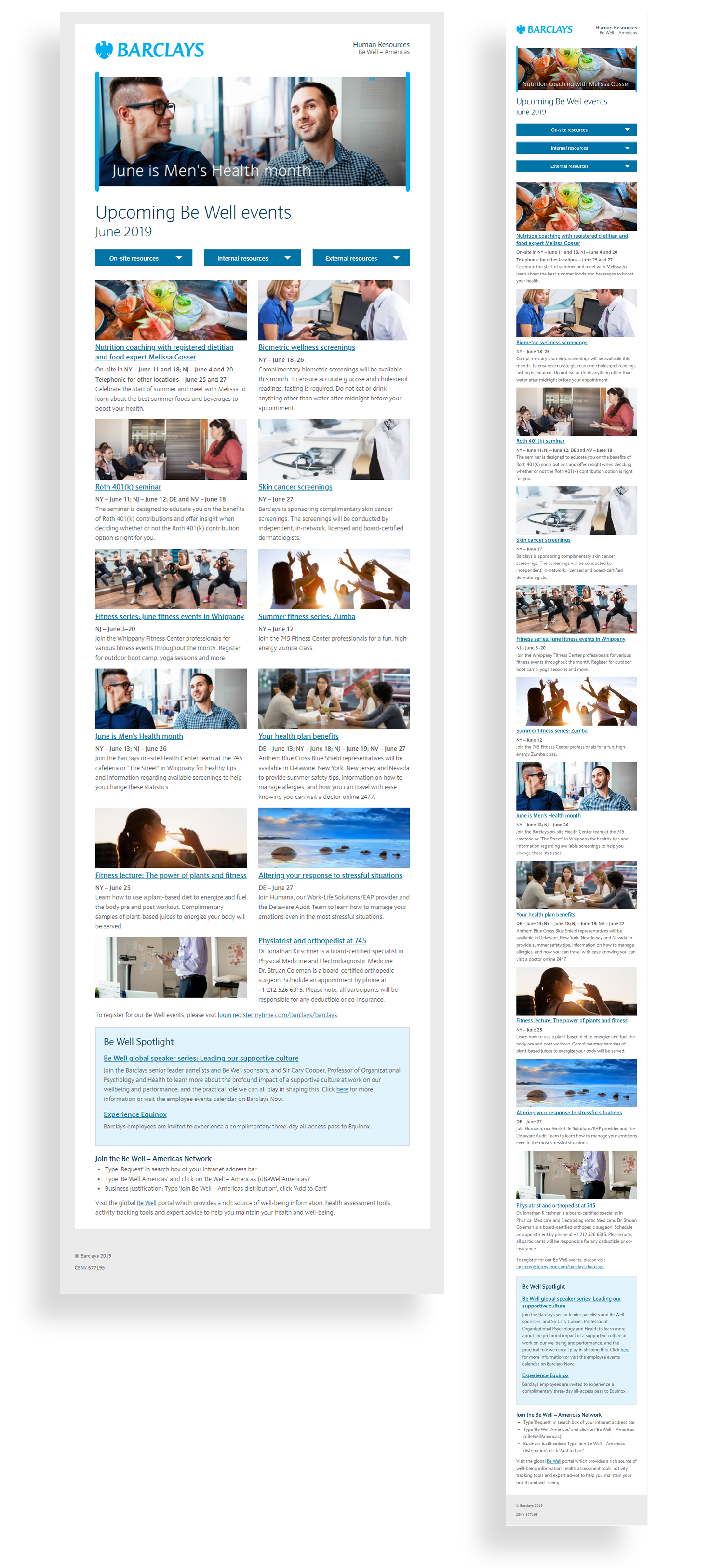 Multiple event newsletter site