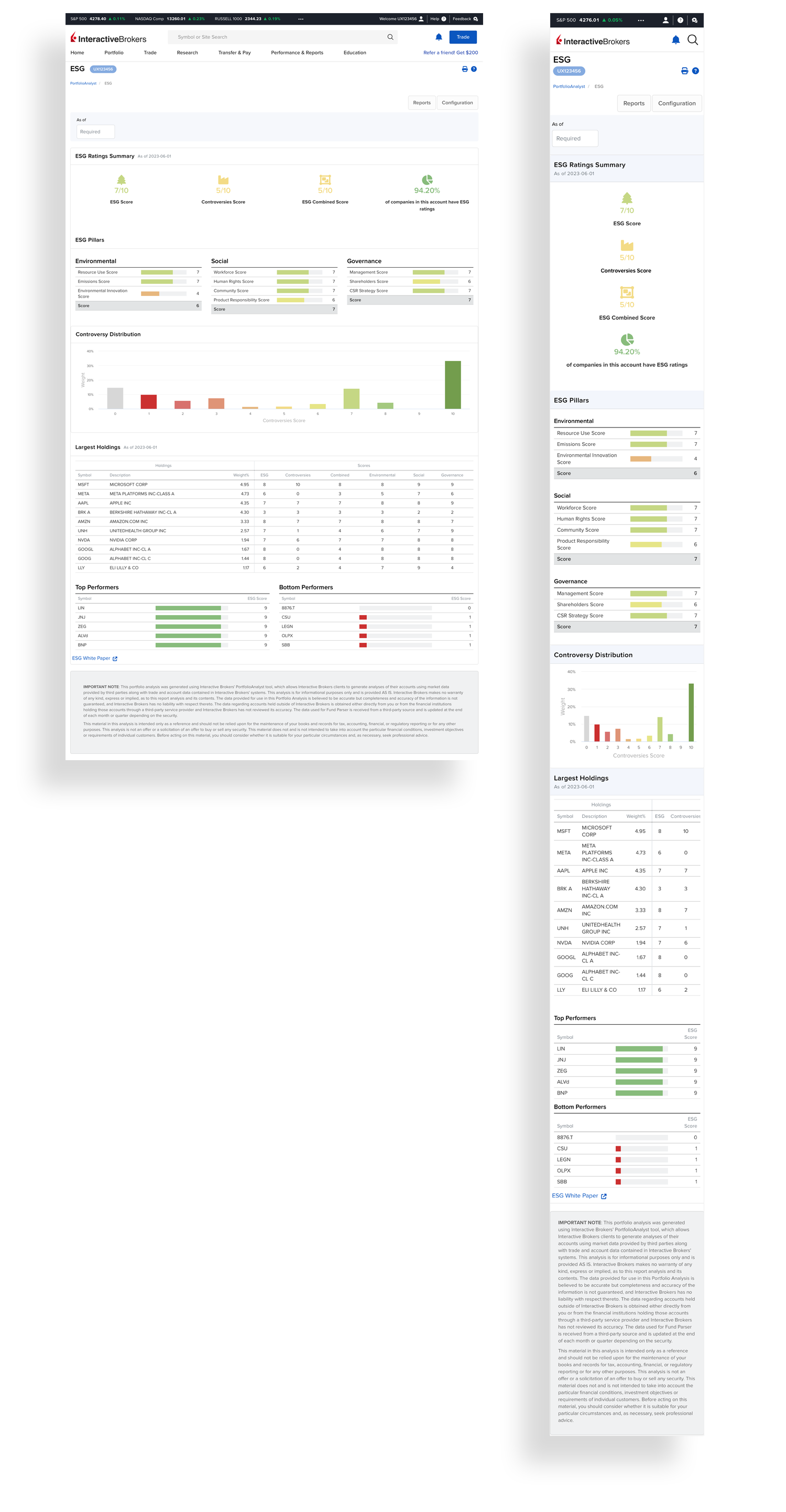 PortfolioAnalyst — ESG details page