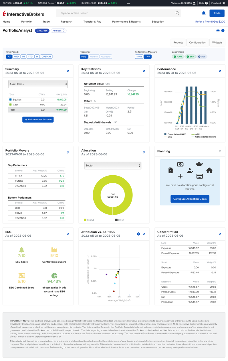 New PortfolioAnalyst dashboard