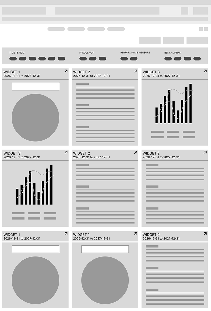 Wireframe for the new PortfolioAnalyst dashboard