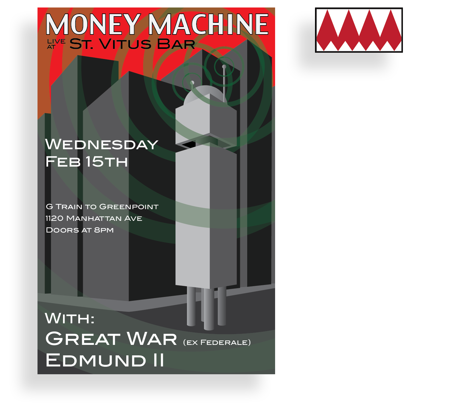 Money Machine – Show poster and band logo